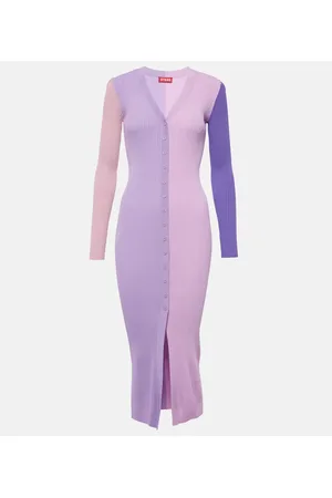 Staud Abito midi Shoko in maglia a coste