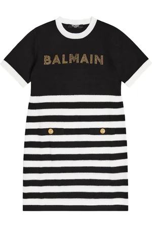 Balmain Abito in misto lana con logo