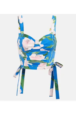 Carolina Herrera Top cropped in misto cotone