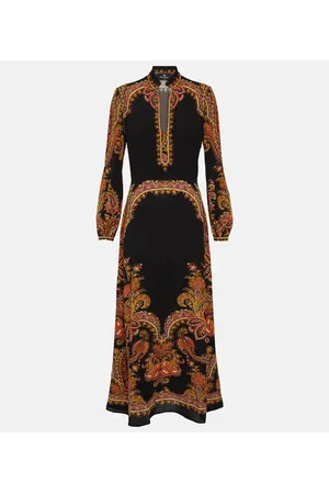 Etro Abito midi con stampa paisley