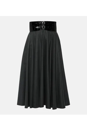 Alaïa Alaïa Gonna midi a vita alta in lana vergine