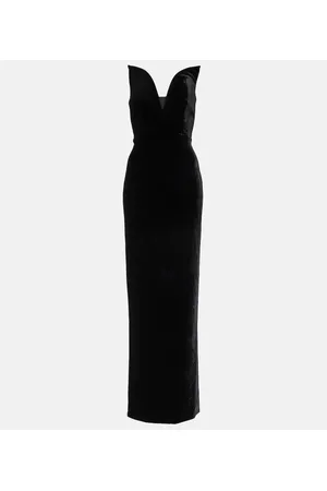 Roland Mouret Abito lungo in velluto senza spalline