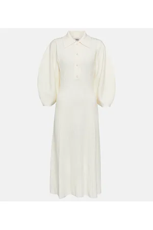 Chloé Chloé Abito midi in maglia di lana a coste
