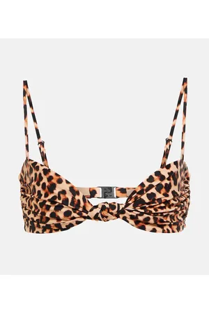 JOHANNA ORTIZ Top bikini con stampa leopardata