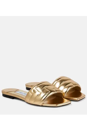 Jimmy Choo Sandali Themis in pelle metallizzata