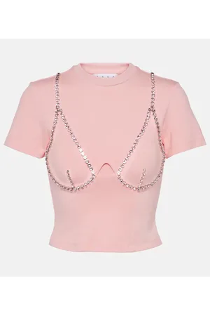 AREA T-shirt in jersey con cristalli