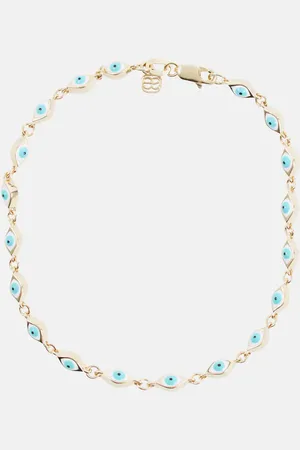 Sydney Evan Bracciale Evil Eye Mini in oro 14kt