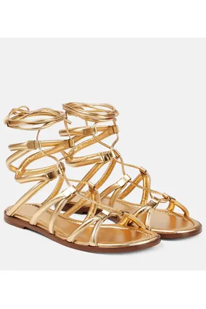 Gianvito Rossi Sandali Vesta in pelle metallizzata