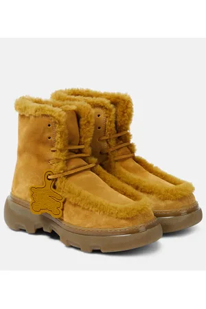 Burberry Stivali Chugga in suede e shearling