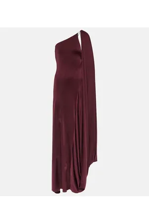 Stella McCartney Abito lungo monospalla in raso