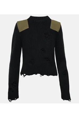 Maison Margiela Pullover in cotone e lana distressed
