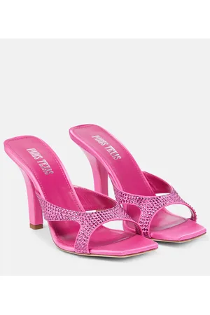 PARIS TEXAS Mules Kate in raso con cristalli