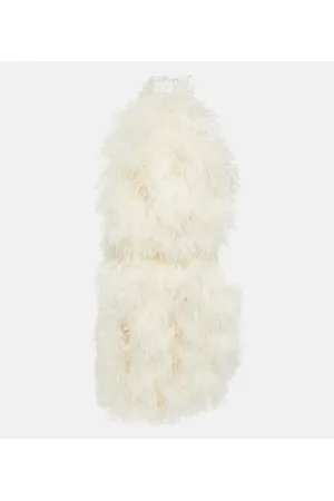 DAVID KOMA Miniabito in cady con piume