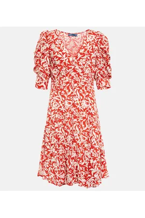 Ralph Lauren Abito midi in crêpe con stampa