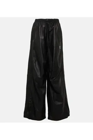 Balenciaga Pantaloni in pelle a gamba larga