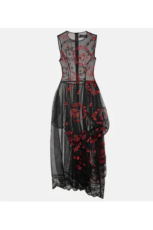 Simone Rocha Abito midi in tulle con ricami