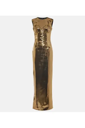 Dolce & Gabbana Abito lungo in raso laminato