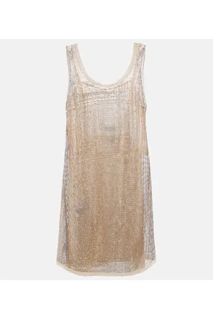 Prada Miniabito in mesh con cristalli