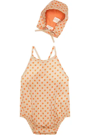 Caramel Baby - Jumpsuit corta e cappello Lavendula in cotone