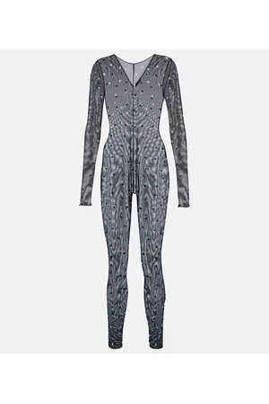 Oseree Oséree Jumpsuit Gem in mesh con strass