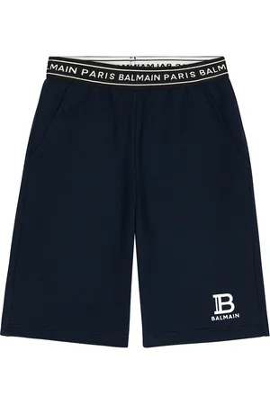 Balmain Shorts in jersey di cotone con logo