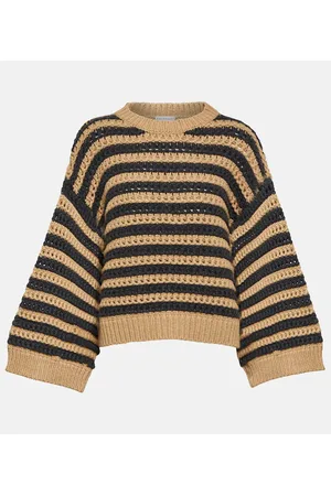 Brunello Cucinelli Pullover in lana, cashmere e seta a righe