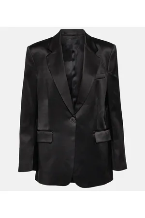 NILI LOTAN Blazer Boyfriend in charmeuse di seta