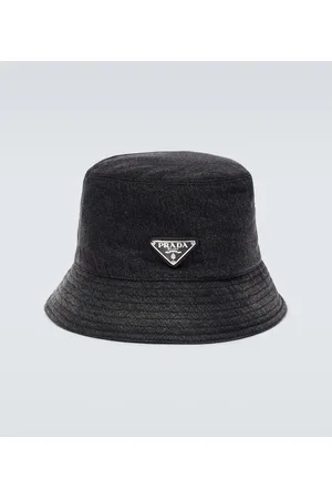 Prada Cappello da pescatore in denim con logo