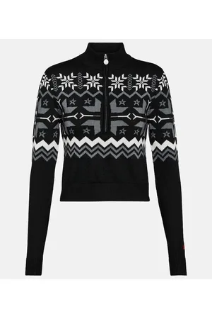 Perfect Moment Pullover Nordic in lana con mezza zip