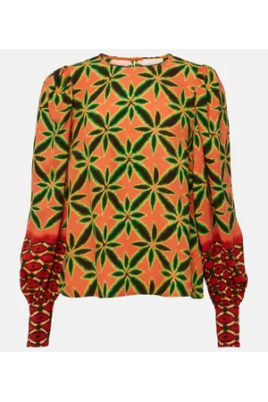 ULLA JOHNSON Blusa Lilliana in crêpe con stampa