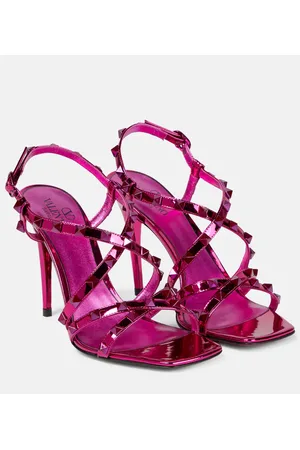 VALENTINO GARAVANI Sandali Rockstud in pelle metallizzata