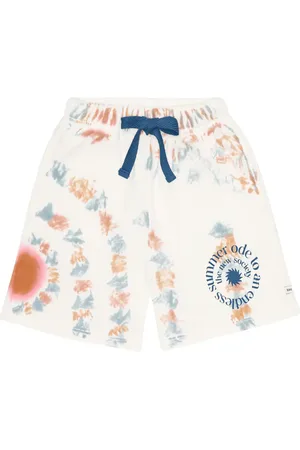 The New Society Shorts in cotone con logo tie-dye