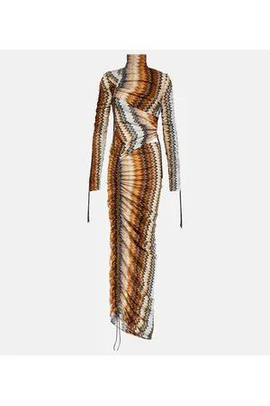 Missoni Abito lungo a zig zag con ruches