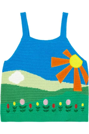 Stella McCartney Top in cotone con intarsio