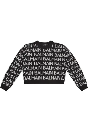 Balmain Pullover in misto lana con logo