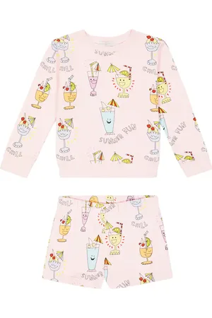 Stella McCartney Felpa e shorts in cotone con stampa
