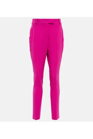 The Attico Pantaloni slim Berry in crêpe
