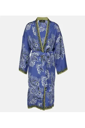 Etro Vestaglia in twill di seta con stampa
