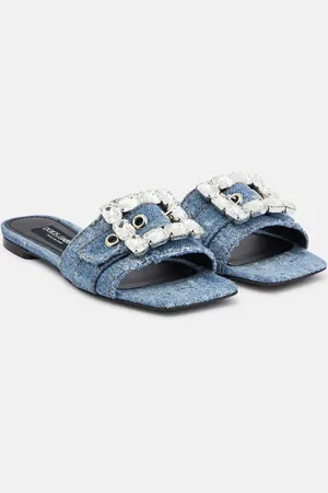 Dolce & Gabbana Sandali in denim con cristalli