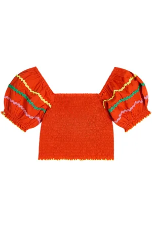 Stella McCartney Top arricciato in cotone