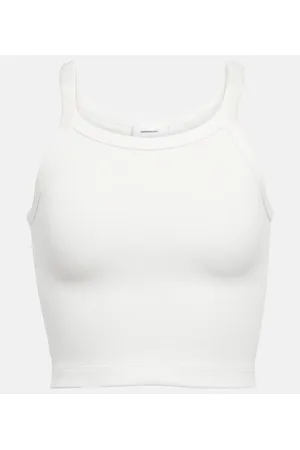WARDROBE.NYC X Hailey Bieber - Tank top HB cropped in misto cotone