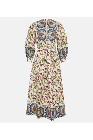 Etro Abito midi in misto cotone con stampa