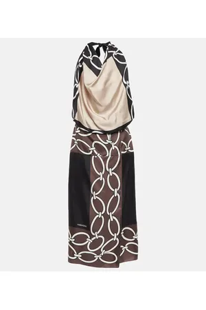VALENTINO Abito midi in seta con stampa
