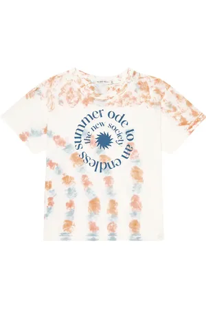 The New Society T-shirt in cotone con logo tie-dye