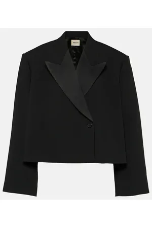 Khaite Blazer cropped Raymond in raso