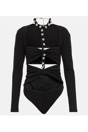 AREA Body in jersey con catena di cristalli