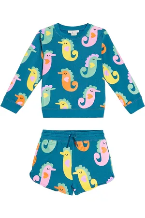 Stella McCartney Set di felpa e shorts in pile di cotone