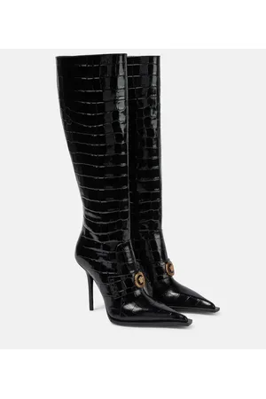VERSACE Stivali in vernice stampata