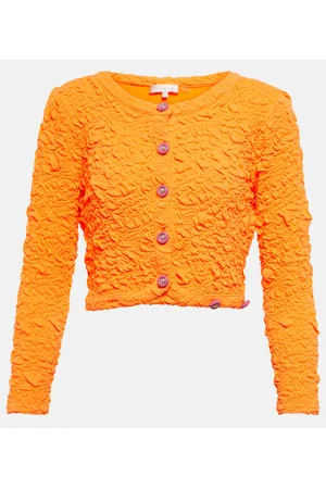 LOVESHACKFANCY Cardigan cropped Senina increspato