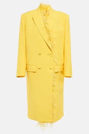 VALENTINO Cappotto in lana vergine con piume